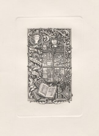 Bookplate for the Grolier Club by Edwin Davis French
