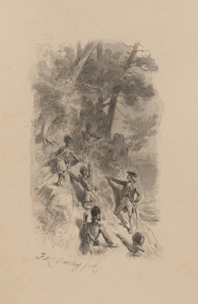 British soldiers scaling a cliff by Felix Octavius Carr Darley