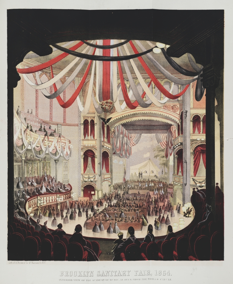 Brooklyn Sanitary Fair, 1864 Interior view of the Academy of Music, as seen from the dress circle by A. Brown & Co
