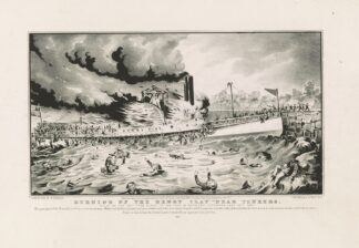Burning of the Henry Clay near Yonkers; while on her trip from Albany to New York on Wednesday afternoon July 28th 1852 by Currier & Ives.