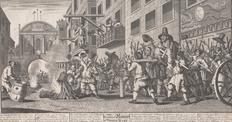 Burning ye Rumps at Temple-Barr by William Hogarth