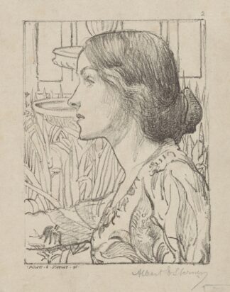 Bust portrait of young woman in profile by Albert Sterner