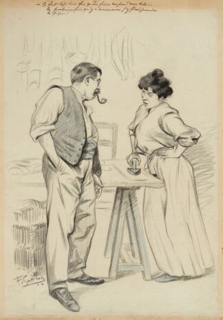ça fait déjà trois fois qu’ton frère me prend mon tabac, la prochaine fois qu’y r’commence j’y f’rai prendre la pipe by Fernand Louis Gottlob