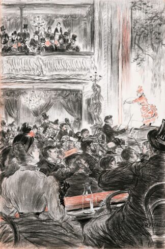 Café-Concert At La Scala, Paris by Jean François Raffaëlli