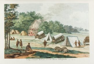 Camp a l’entree du Poort Grande chasse d’elephants by François Levaillant
