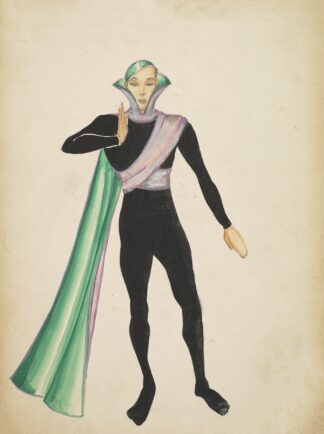 Candide: Unidentified Character in Black Bodysuit, Silver Sash, and Green Cape by Alex Jones