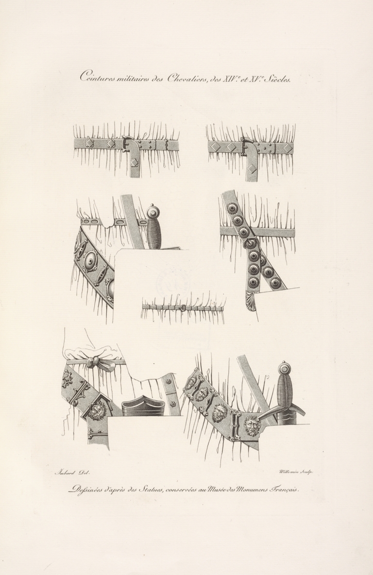 Ceintures militaires des chevaliers, des XIVe. et XVi. siècles. by Nicolas Xavier Willemin