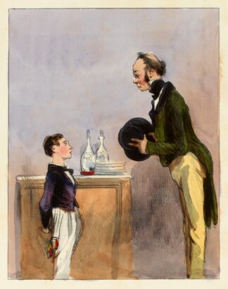 C’est vous qu’êtes le grand sec qui vient toujours pour diner. Monsieur, Papa n’y est pas by Paul Gavarni
