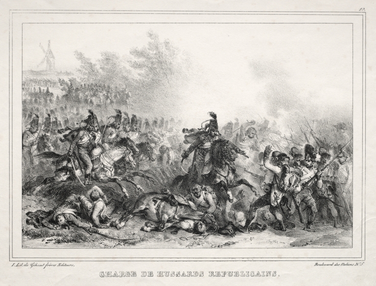 Charge de Hussards Républicains by Denis Auguste Marie Raffet