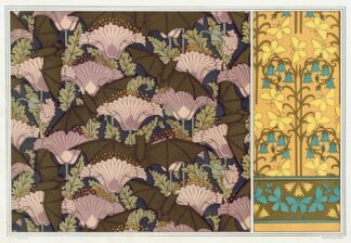 Chauves-souris et pavots, tenture. Papillons et campanules, papier peint. by Maurice Pillard Verneuil