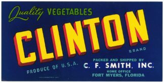 Clinton Brand Quality Vegetables Label by Anonymous