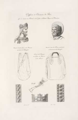 Coiffures et ornemens de rois, qui se soient au portail de l’église de Notre-Dame de Chartres. by Nicolas Xavier Willemin