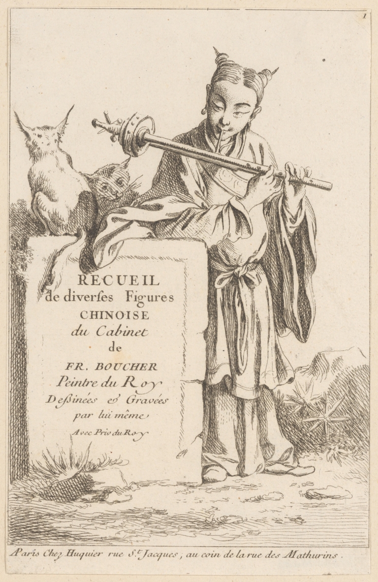 Collection of Diverse Chinese Figures – Title Page by François Boucher