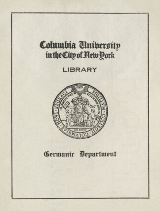 Columbia University; Germanic Department by Anonymous