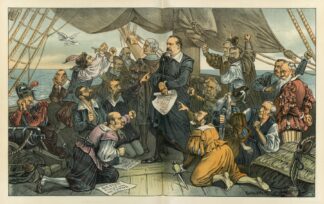 Columbus Cleveland and his mutinous crew – ‘This ship shall not turn back!’ by Bernhard Gillam