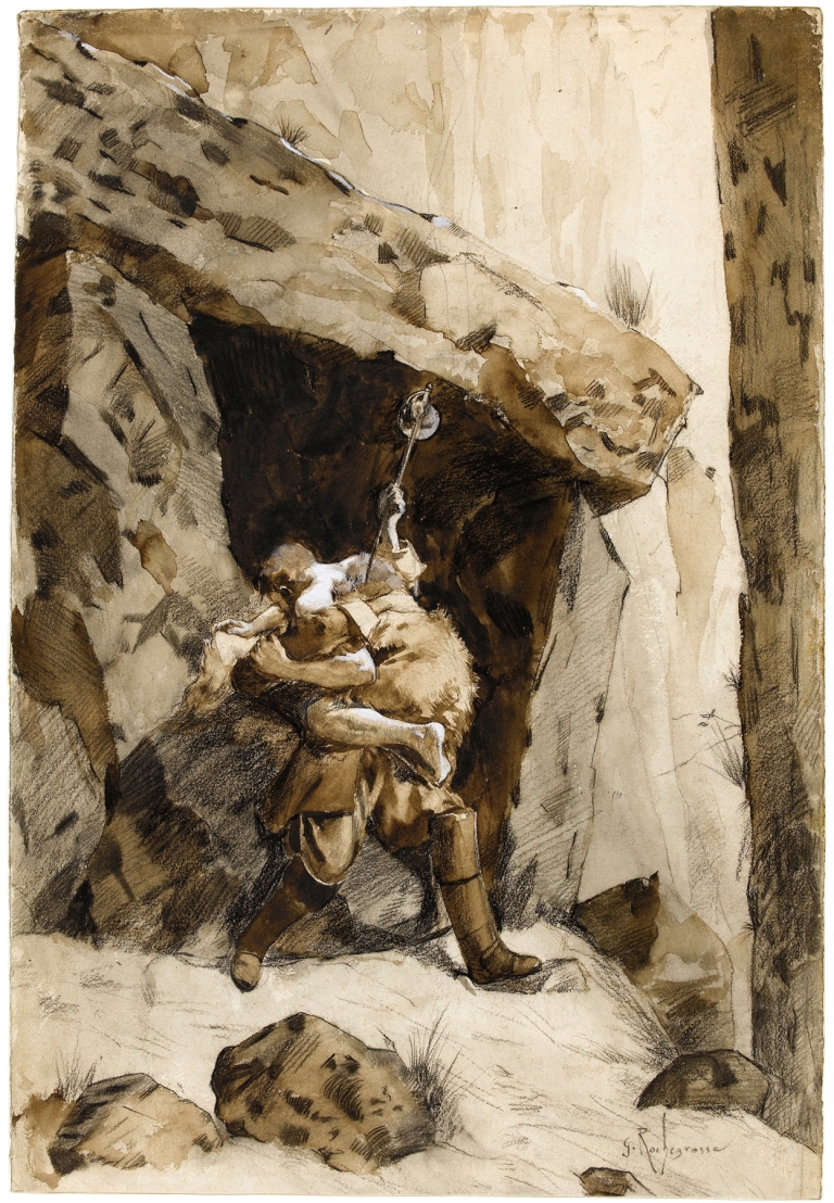 Combat entre Ordener et Han d’Islande by Georges Antoine Rochegrosse