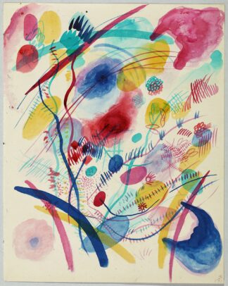 Composition in red, blue, green and yellow by Wassily Kandinsky