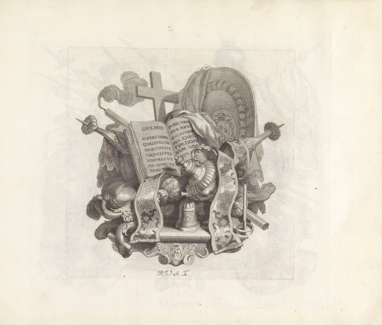 Console met liturgische attributen by Robert van Audenaerde