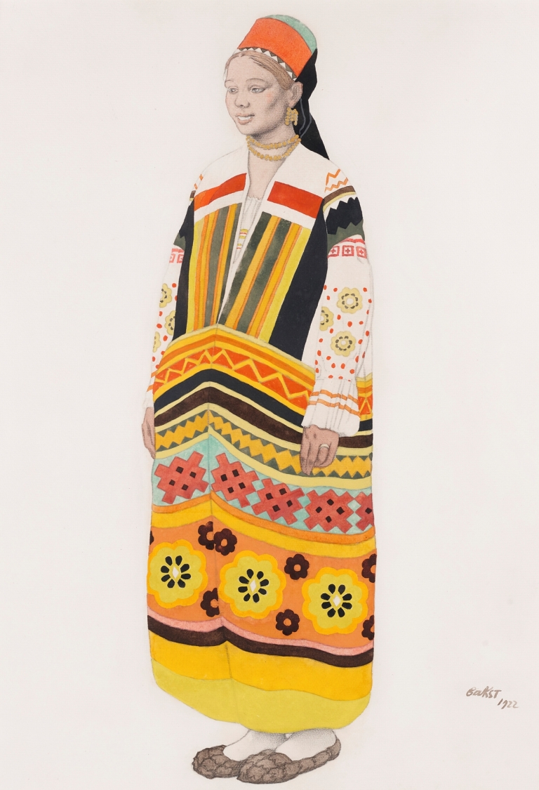 Costume design for a Young Peasant Girl by Léon Bakst