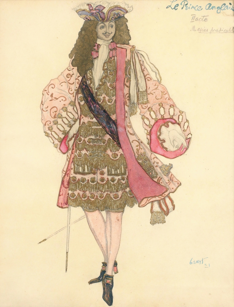 Costume Design For Act Ii Of Le Prince Anglais by Léon Bakst