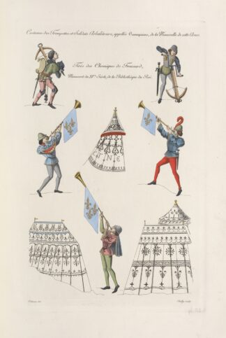 Costumes des trompettes et soldats arbalêtriers, appellés cranequiniers, de la manivelle de cette arme by Nicolas Xavier Willemin