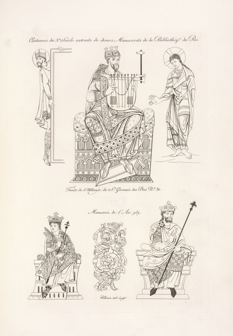 Costumes du Xe. siècle extraits de divers manuscrits de la bibliothèque du roi. by Nicolas Xavier Willemin