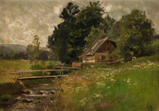 Cottage at a creek by Gertrud Staats