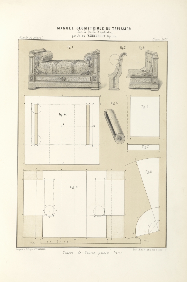 Coupes de courte-pointes lisses. by Jules Verdellet