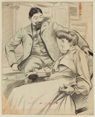 Couple dans un intérieur. by Fernand Louis Gottlob