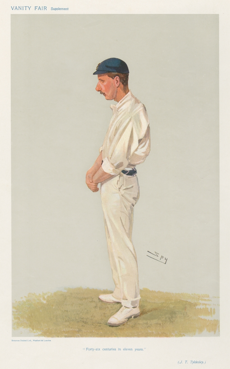 Cricket. ‘Forty-six centuries in eleven years’. J.T. Tyldesley. 8 August 1906 by Leslie Matthew Ward