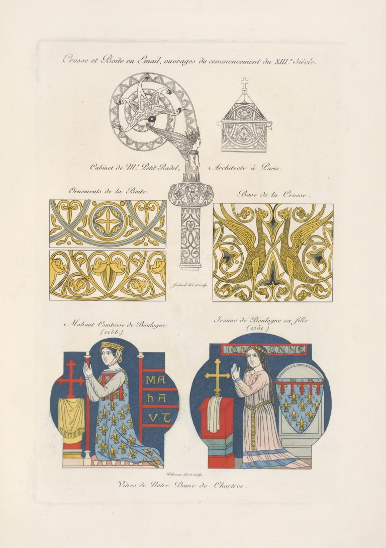 Crosse et boite en émail, ouvrages du commencement du XIIIe. siècle. by Nicolas Xavier Willemin