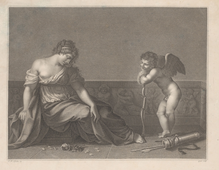 Cupid laughs at the heartbreak he has caused by Jacques Louis Copia