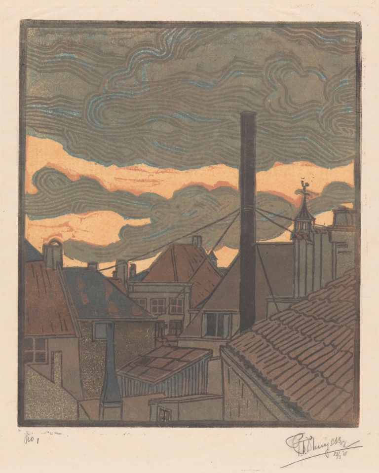 Daken en schoorstenen in Middelburg by C.H. d'Huy