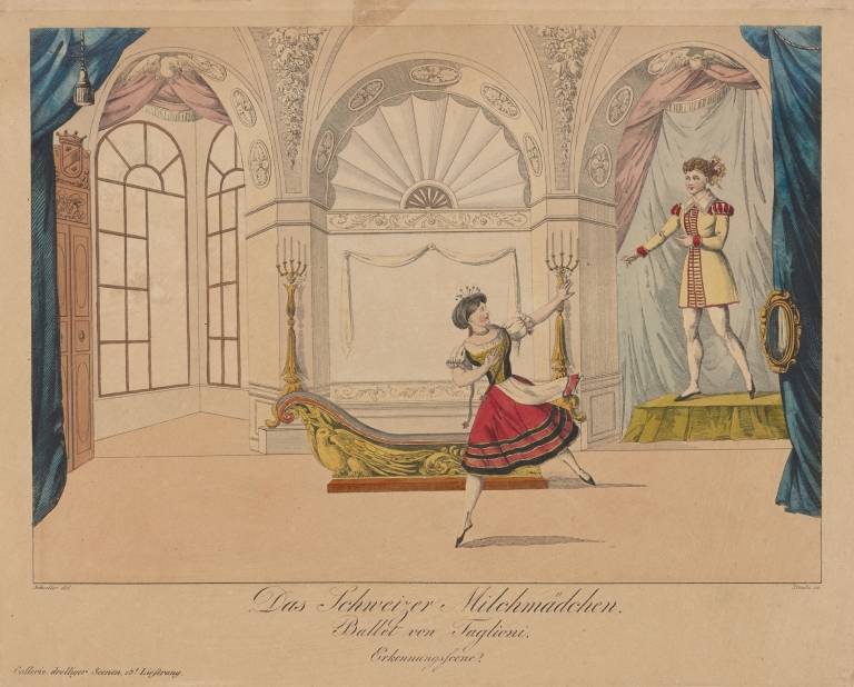Das schweizer Milchmädchen, Ballet von Taglioni, Erkennungsscene by Johann Christian Schoeller
