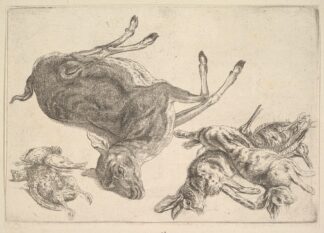 Dead deer, hares and game by Wenceslaus Hollar