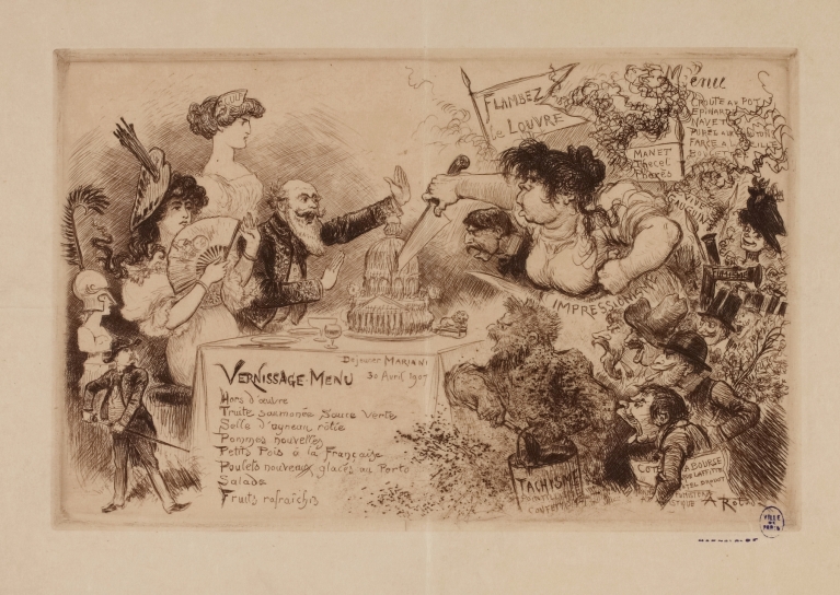 Déjeuner Mariani, le 30 avril 1907. Vernissage Menu by Albert Robida