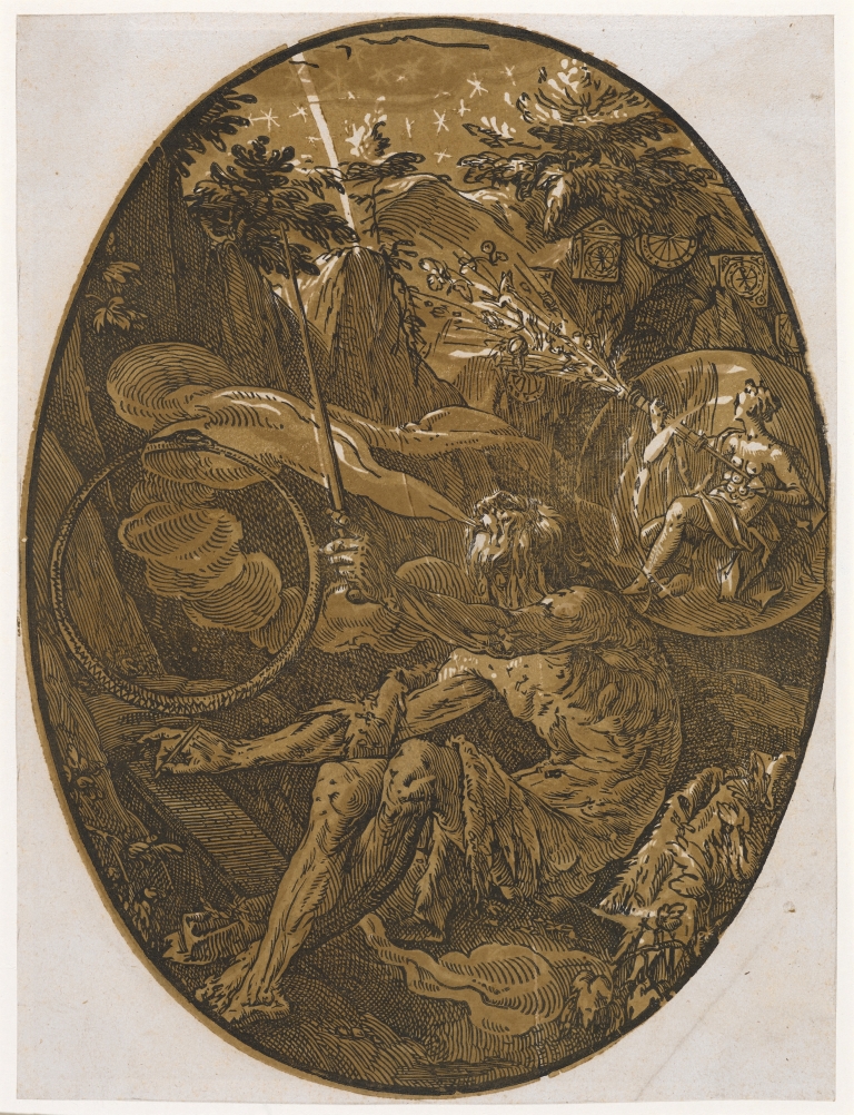 Demogorgon in der Höhle der Unendlichkeit by Hendrick Goltzius