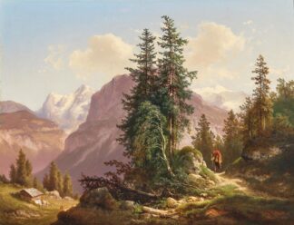 Der Eiger, der Mönch und der Silberhorn in der Schweiz by Carl Hasch