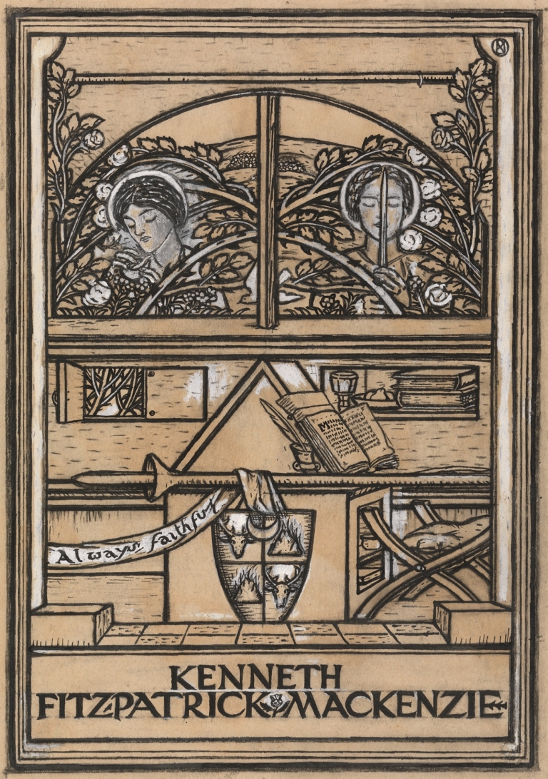 Design for a bookplate for Kenneth Fitzpatrick Mackenzie by Paul Nash