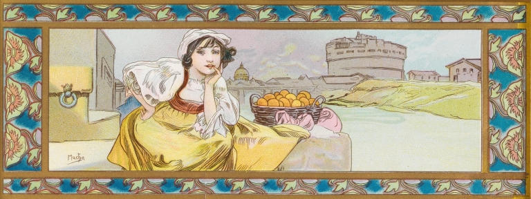 Design for a box of Lefèvre-Utile biscuits by Alphonse Mucha