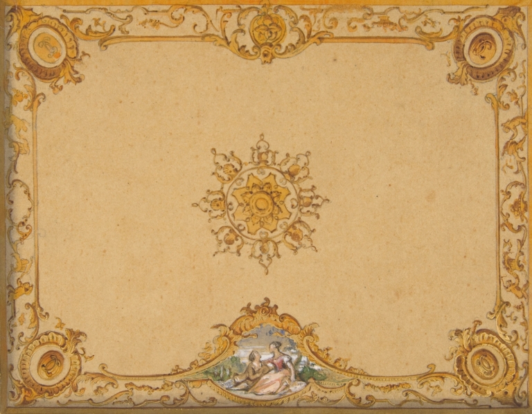 Design for a ceiling with painted decoration by Jules-Edmond-Charles Lachaise