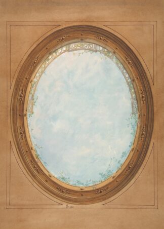 Design for a ceiling with trompe l’oeil balustrade and sky by Jules-Edmond-Charles Lachaise