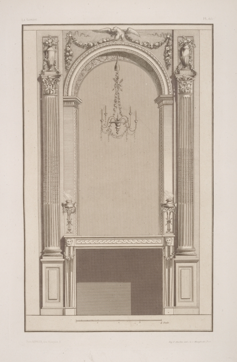 Design for a mantelpiece and arched wall niche by André-Charles Boulle