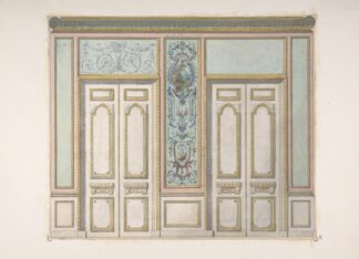 Design for a Pair of Doors Joined by an Ornamental Panel by Jules-Edmond-Charles Lachaise