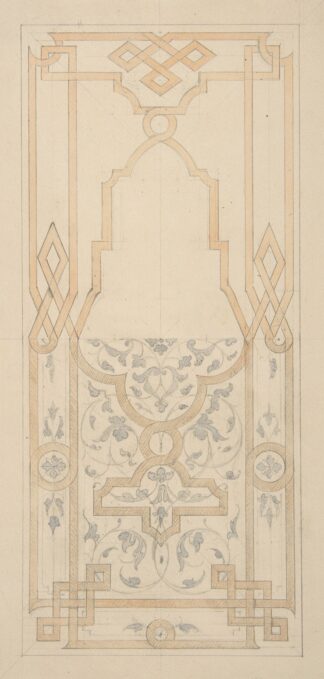 Design for a panel ornamented with strapwork and rinceaux by Jules-Edmond-Charles Lachaise