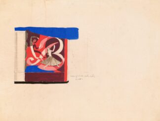 Design for mural inside of theater.] [Interior wall mural study by Winold Reiss