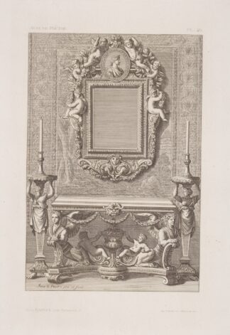 Design for table, two candlesticks, and mirror by André-Charles Boulle