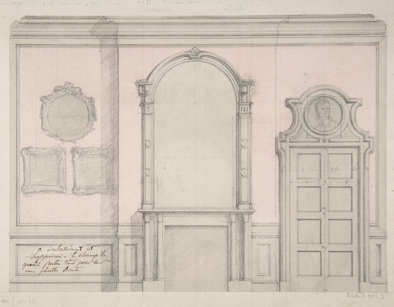 Design for treatment of a chimney-piece and adjacent door by Jules-Edmond-Charles Lachaise