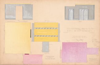 Designs for Modern Hotel Suite, Du Pont Biltmore Hotel, Wilmington, Delaware.] Colour chart for Suite 210 by Winold Reiss