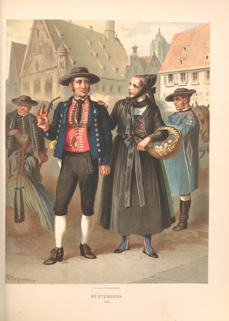 Deutsche Volkstrachten Pl.46 by Albert Kretschmer